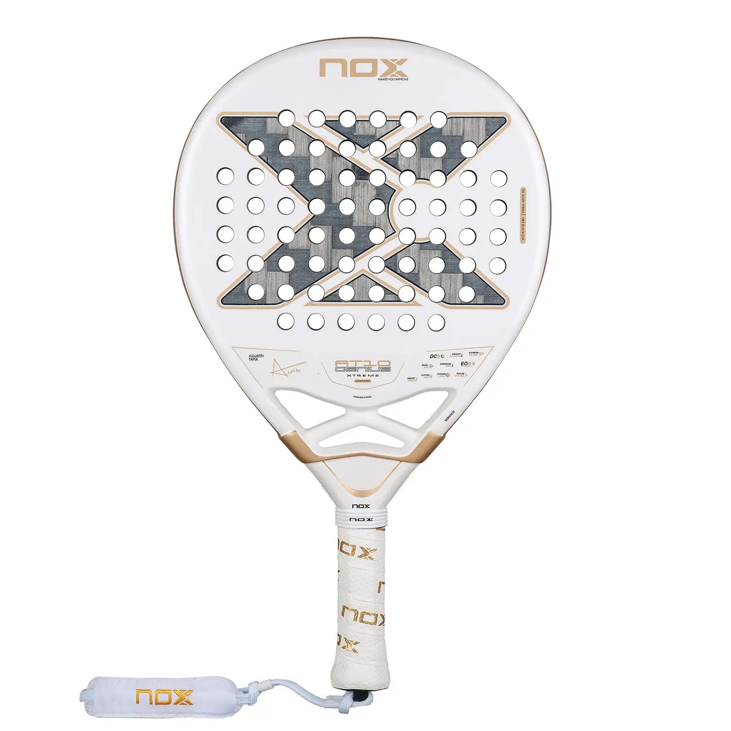 Pala NOX AT10 Genius 12K Alum Xtrem 2026 by Agustín Tapia, vista frontal