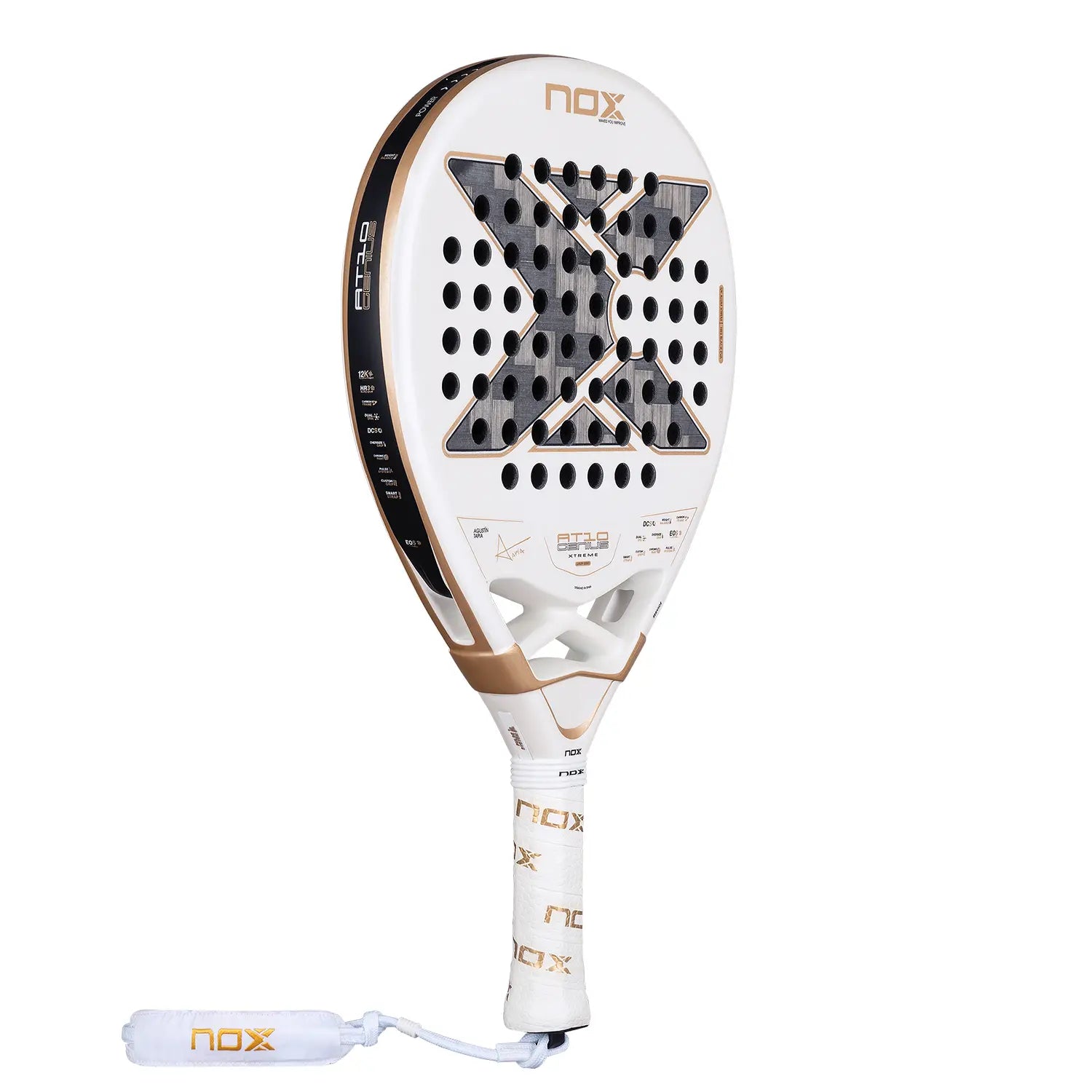 Pala NOX AT10 Genius 12K Alum Xtrem 2026 by Agustín Tapia, vista lateral