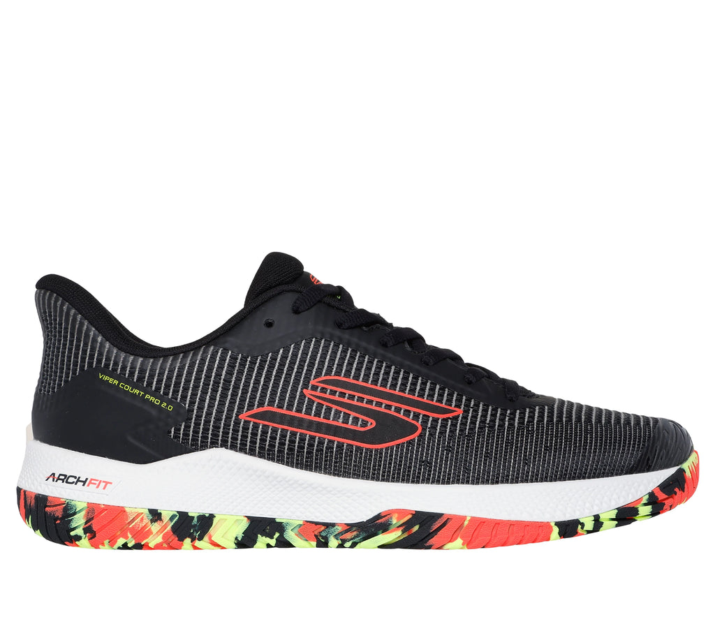 Zapatillas Skechers Viper Court Pro 2.0 negro, rojo y blanco, vista frontal