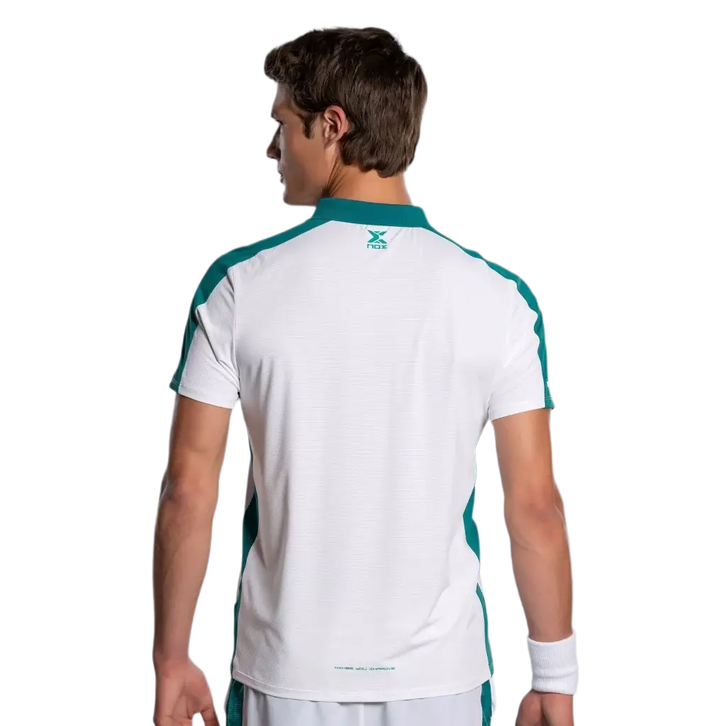 NOX - Polo Hombre Pro White/Ivy Green