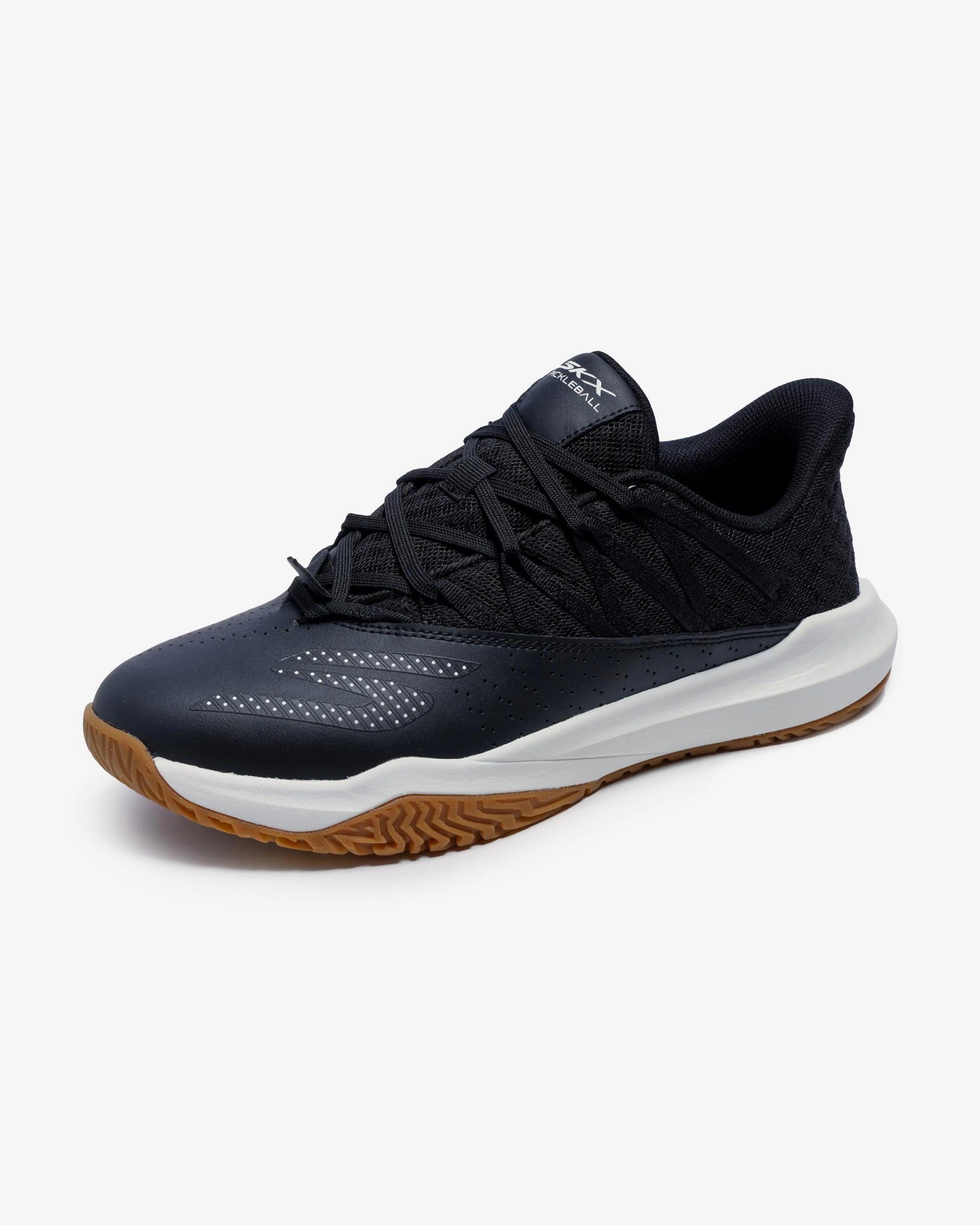Skechers Viper Court Rally negro blanco — vista lateral
