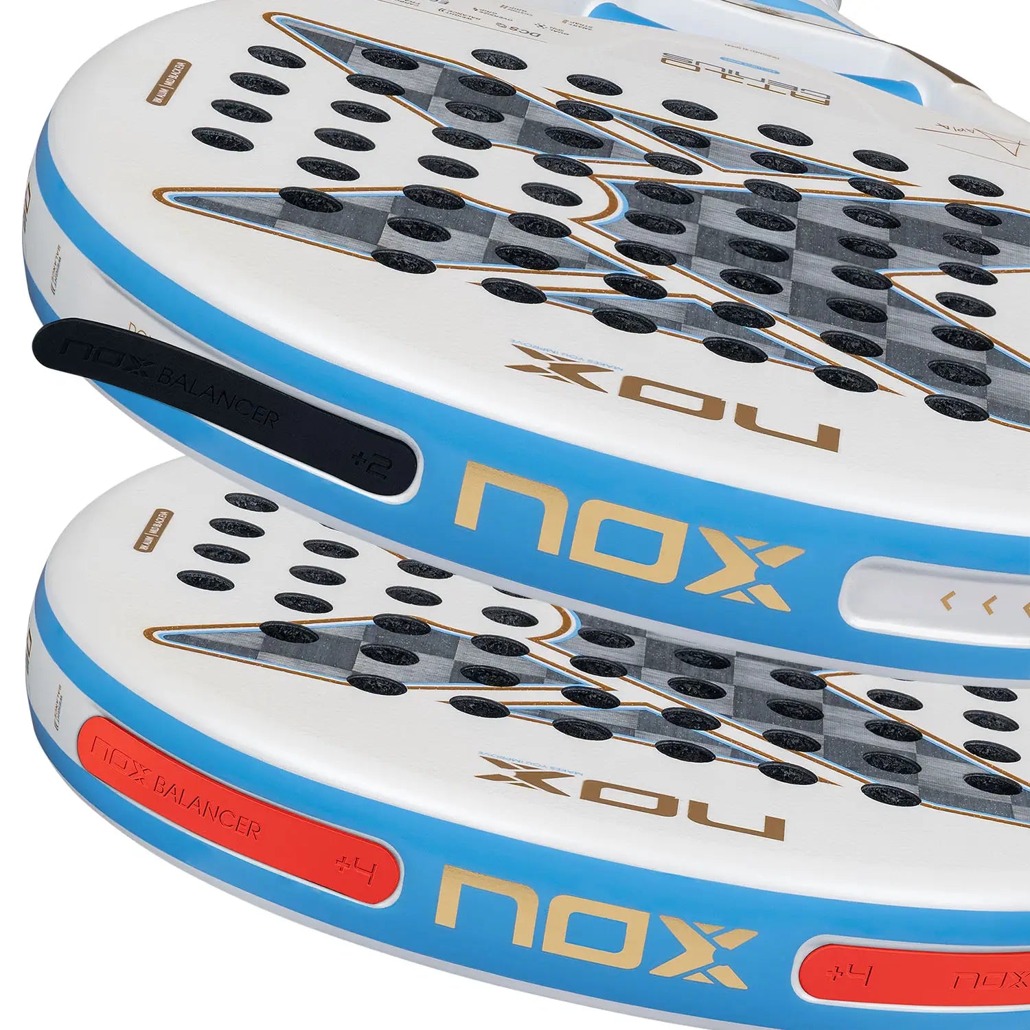 NOX AT10 Genius 18K Alum BSAS - detalle del protector y balance