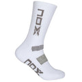 NOX calcetines técnicos de media caña blancos con logo vertical gris